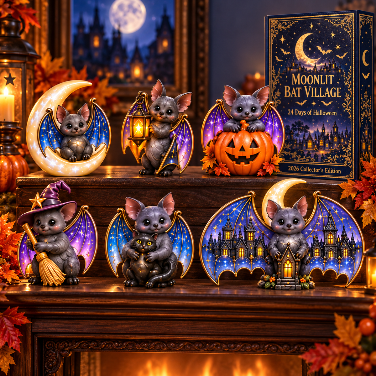 Moonlit Bat Village collectible detail