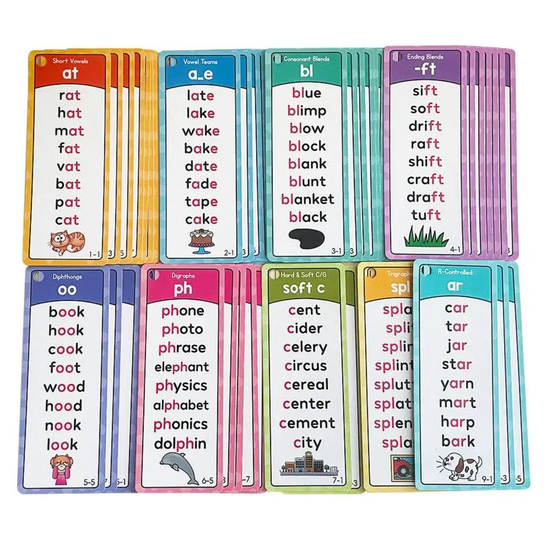 🌟 Phonics Flash Cards – 117 Sound Families & 900+ Rhyming Words for Early Reading