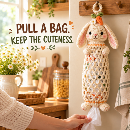 🔥LAST DAY 49% OFF – 🌼 Cottage Harvest Keepers™ — Crochet Animal Bag Holder DIY Kit | 12 Adorable Designs