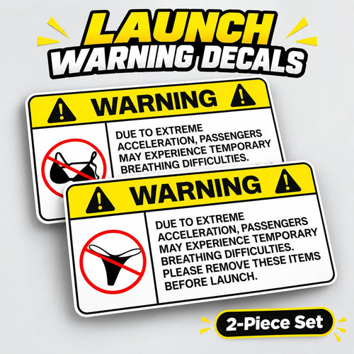 Funny Extreme Acceleration Warning Decal Set 😂🏎️