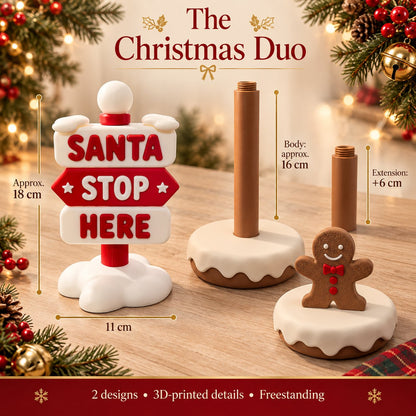 🍪 Playable Double-Style Corner Tissue Container, Fun Christmas Accent for Kitchen & Foyer