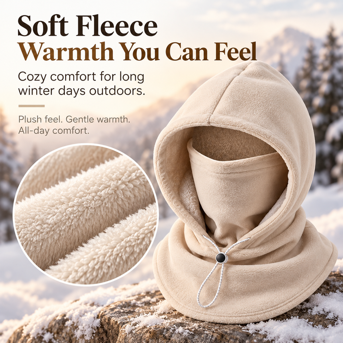❄️ Winter Fleece Balaclava Hood – Full Face, Head & Neck Protection For Cold Weather Outdoors
