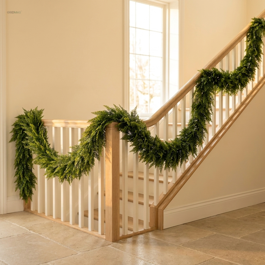 Lush Cedar Garland Set – Natural-Look Christmas Greenery Decor 🌲