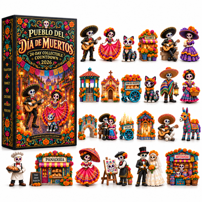 🏵 Day of the Dead Village 2026 – 24-Day Collectible Countdown Calendar with 24 Unique Miniatures
