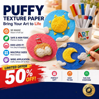 🎨 Magic 3D Foam Texture Painting Paper – Water-Activated Puffy Art Paper
