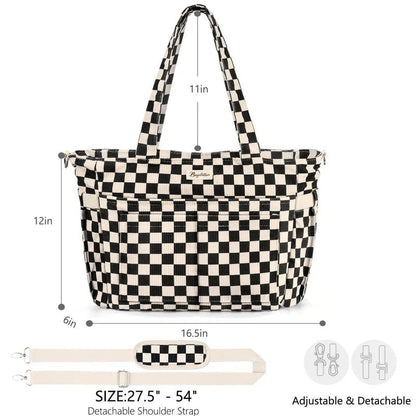 🎒✨Large Corduroy Tote Bag for Women – Multi-Pocket Laptop & Work Bag