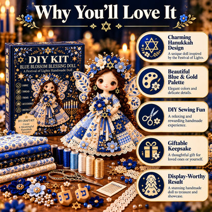 🕎🧵 Hanukkah DIY Patchwork Doll Kit – Handmade Festival of Lights Keepsake