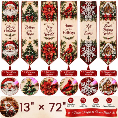 ✨ DIY Christmas Diamond Painting Table Runner Kit