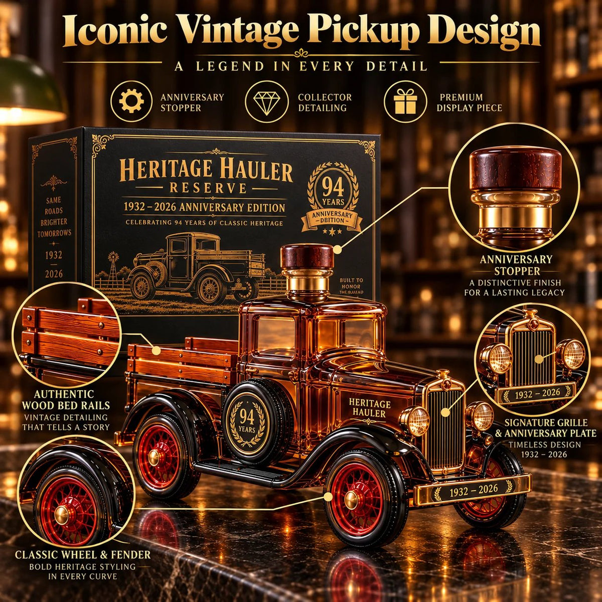 🚚 Heritage Hauler Reserve 94th Anniversary Vintage Truck Decanter