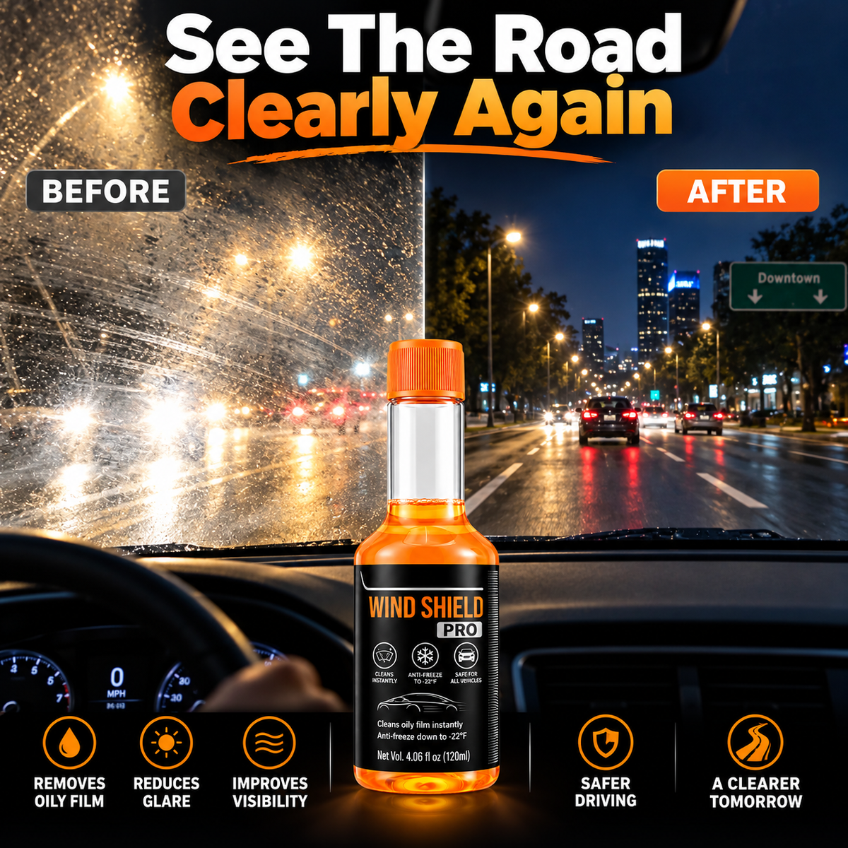 🚗 Windshield Pro All-Season Washer Concentrate – Road Film & Grime Cleaner