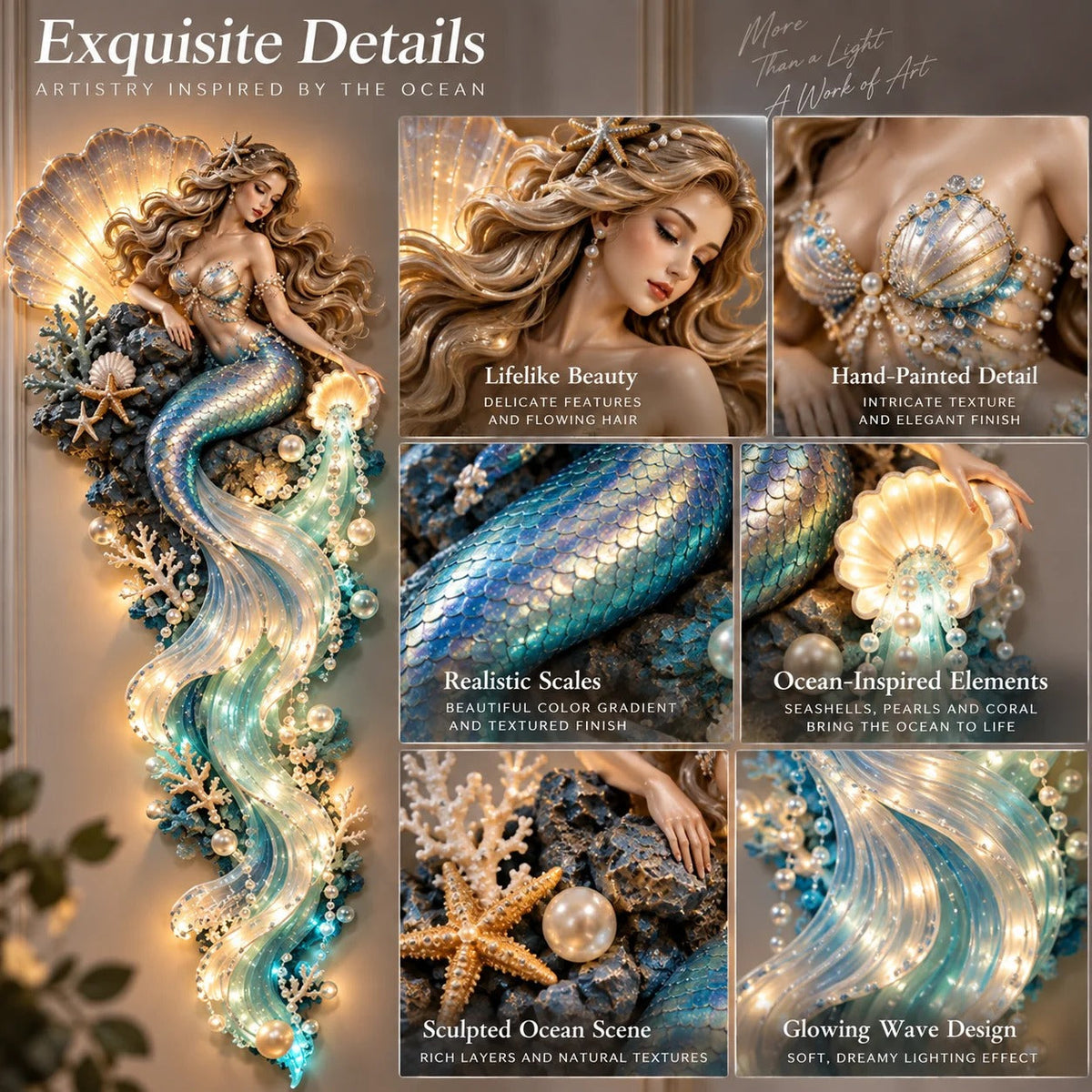 🌊✨ Enchanted Ocean Legends – Illuminated Ocean Wall Art Collection