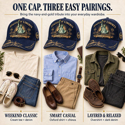 💝LAST DAY 49% OFF - 🗽 Statue of Liberty 140th Anniversary 1886–2026 – Premium Embroidered Heritage Cap | Cotton-Poly Blend • Detailed Embroidery • Adjustable Fit 🇺🇸