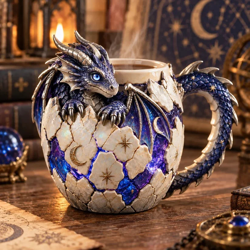 ⏳ Last Day 48% OFF – 🐉 Dragonbound Realms™ Sculpted Dragon Mug Collection | 6 Fantasy Realm Designs with Raised 3D Dragon Details ☕