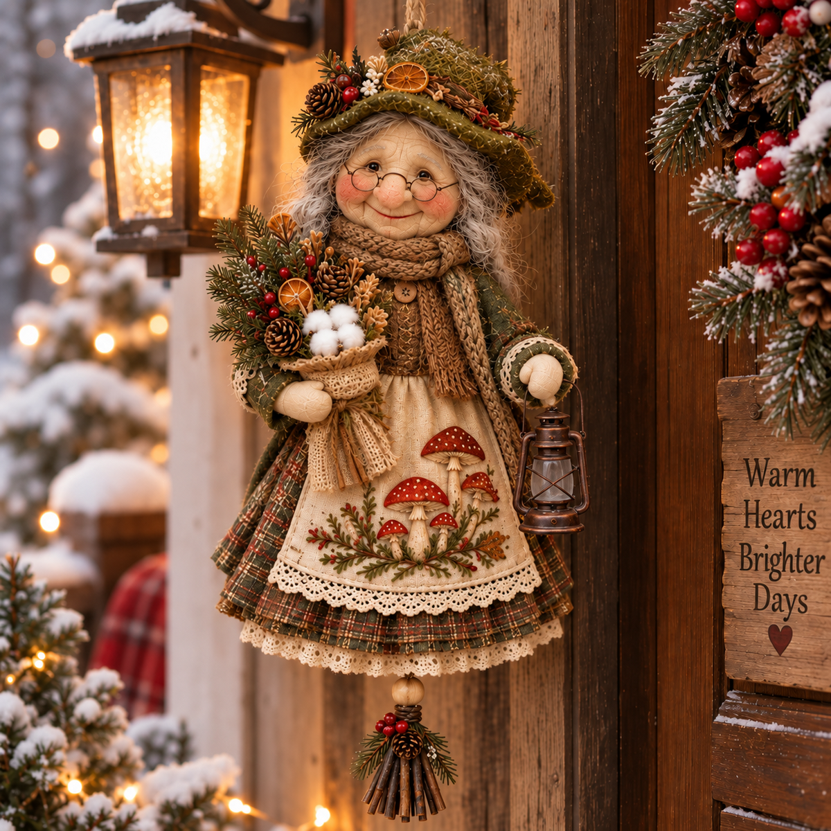 🍀 Handcrafted Good Luck Grandma Doll – Cozy Hanging Decor & Keepsake