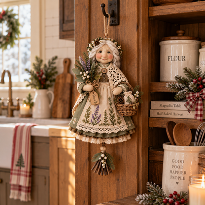 🍀 Handcrafted Good Luck Grandma Doll – Cozy Hanging Decor & Keepsake