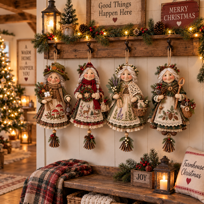 🍀 Handcrafted Good Luck Grandma Doll – Cozy Hanging Decor & Keepsake