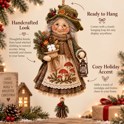 🍀 Handcrafted Good Luck Grandma Doll – Cozy Hanging Decor & Keepsake
