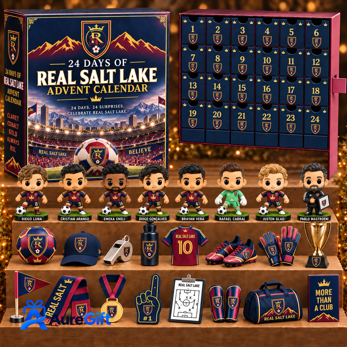 Real Salt Lake MLS Personalized 24 Days Of Advent Calendar Blink Box