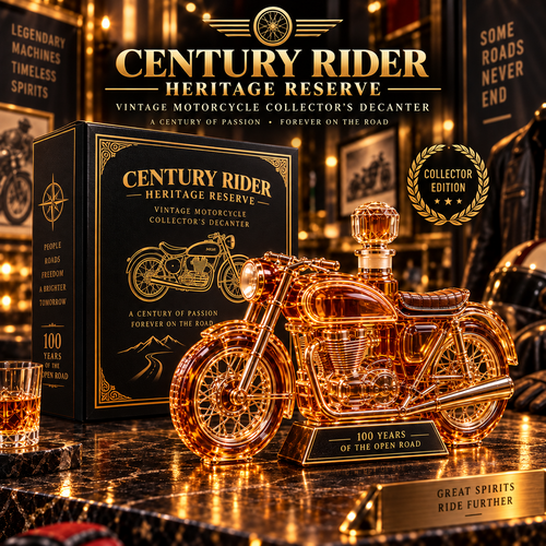 🏍️ Century Rider Heritage Reserve – 100 Years of the Open Road Commemorative Whiskey Decanter 🥃