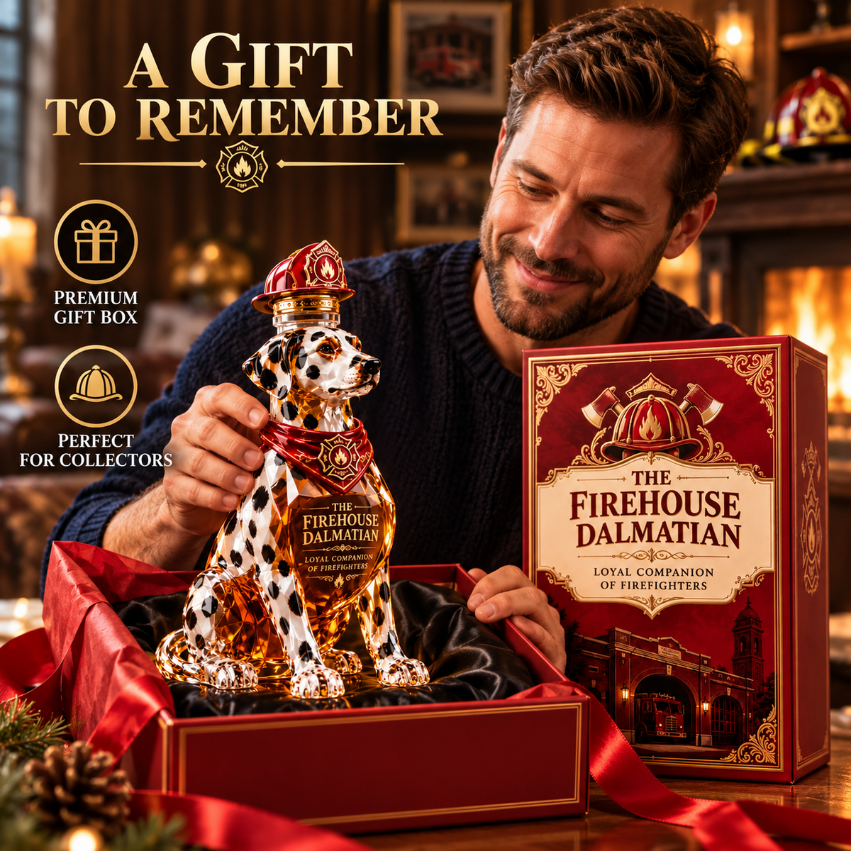 The Firehouse Dalmatian Whiskey Bottle