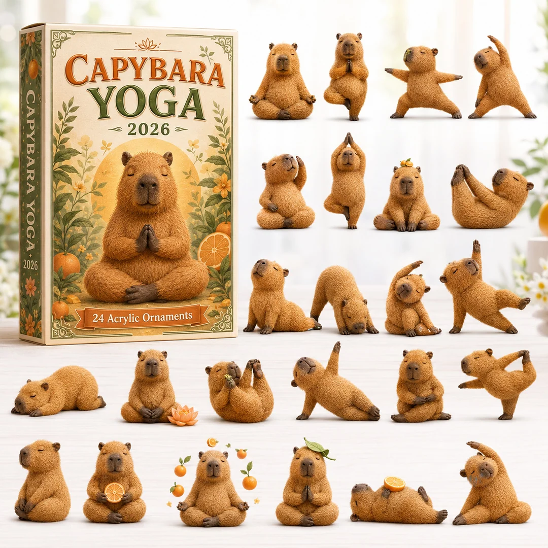 Capybara Yoga Advent Calendar | 24 different capybaras, one behind every little window