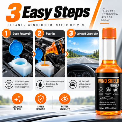🚗 Windshield Pro All-Season Washer Concentrate – Road Film & Grime Cleaner