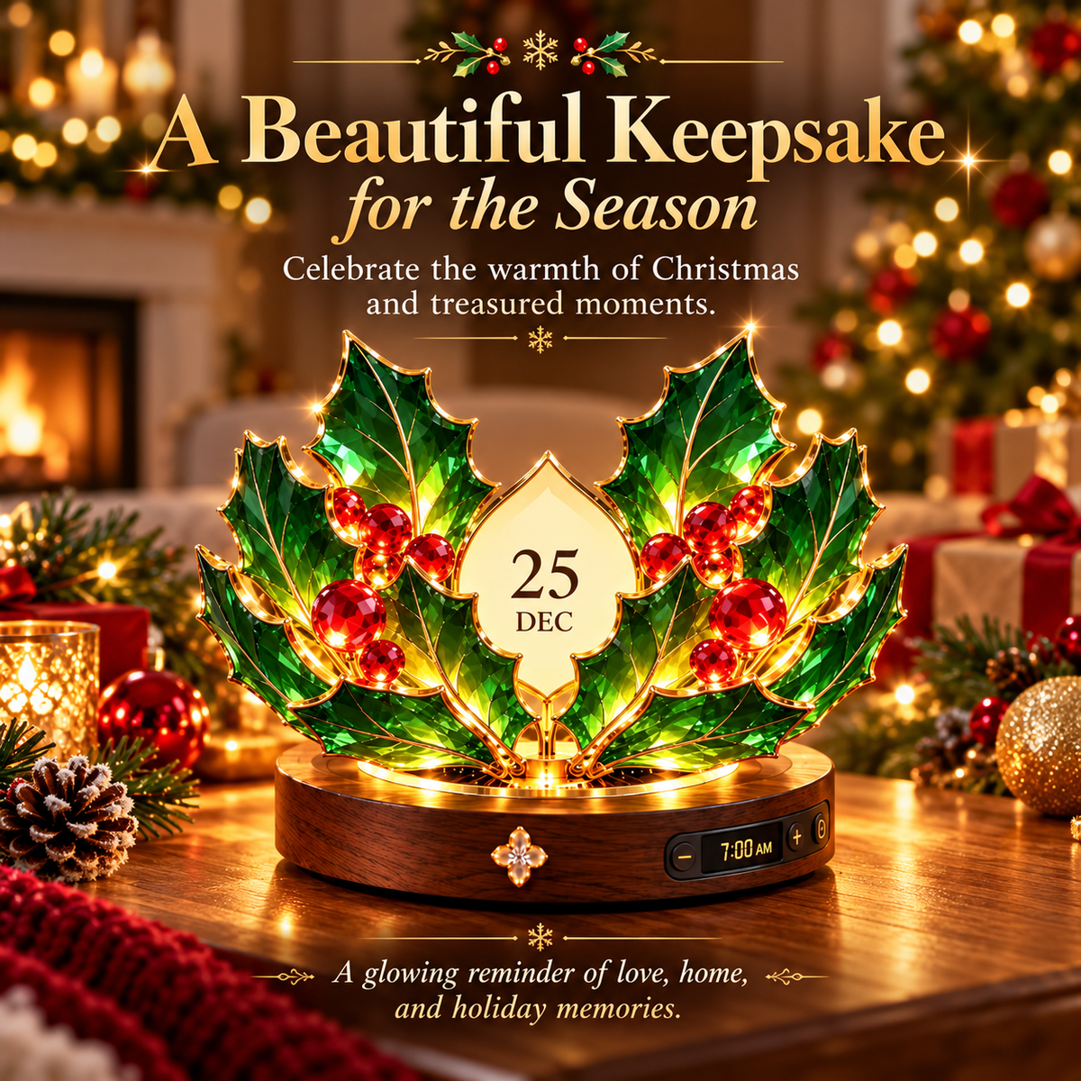 🎁 Automatic Blooming Perpetual Calendar – Crystal-Style Flower Night Light & Home Decor