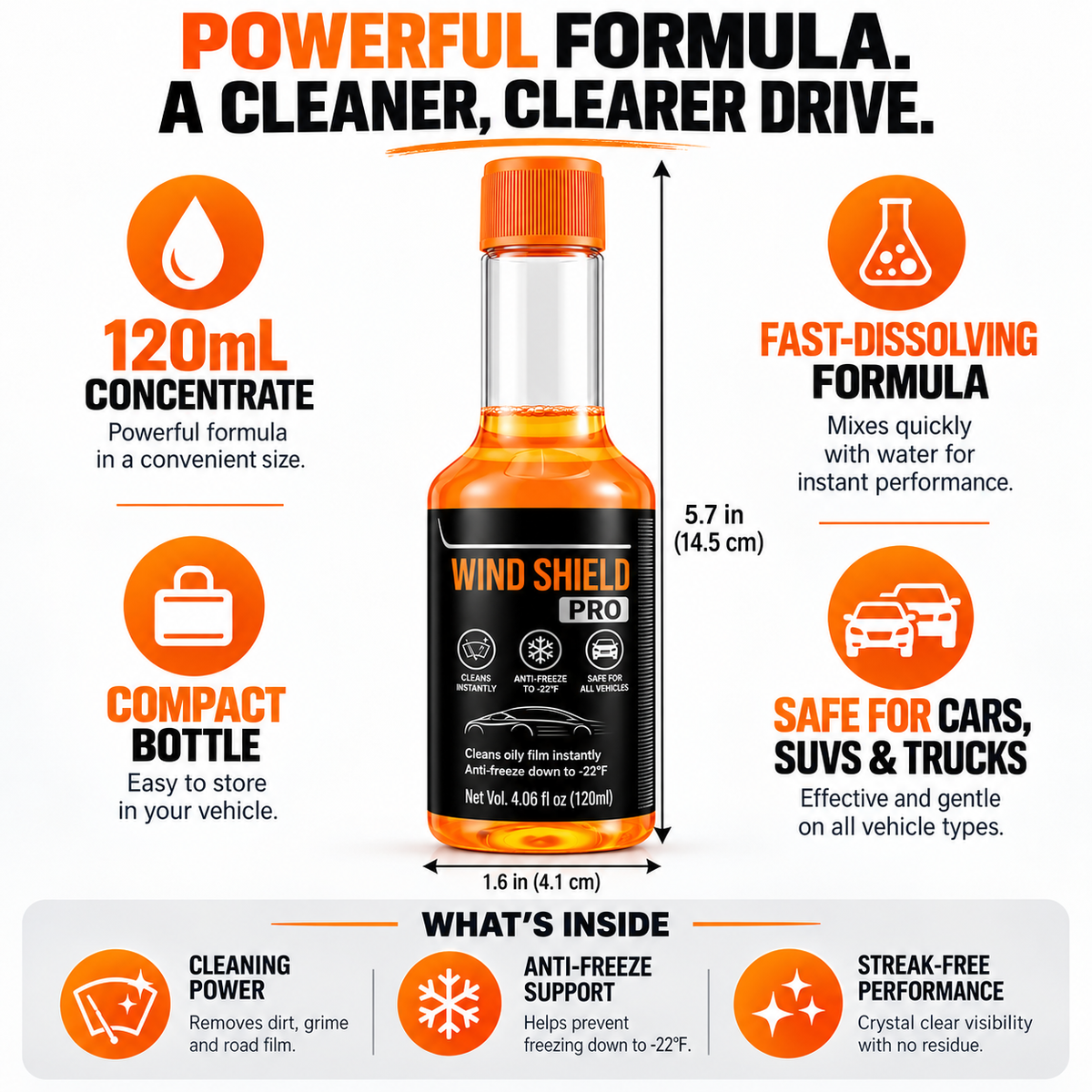 🚗 Windshield Pro All-Season Washer Concentrate – Road Film & Grime Cleaner