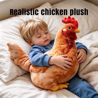 🐔 Chicken-Shaped Plush Pillow – Cute Realistic Hen Stuffed Animal & Cozy Home Decor Cushion ✨