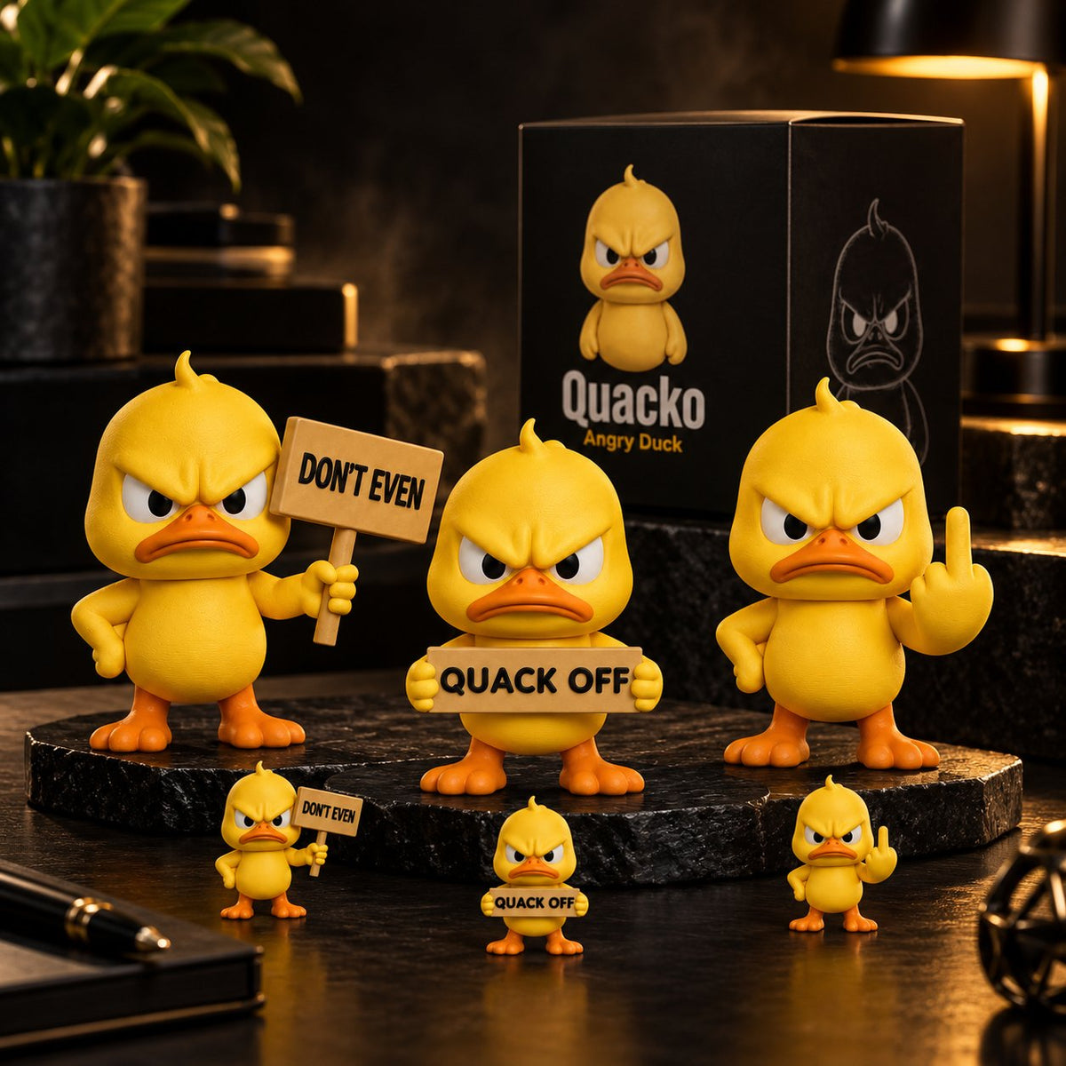 🦆 Angry Duck Desk Figurines – Sarcastic Funny Decor for Office & Home