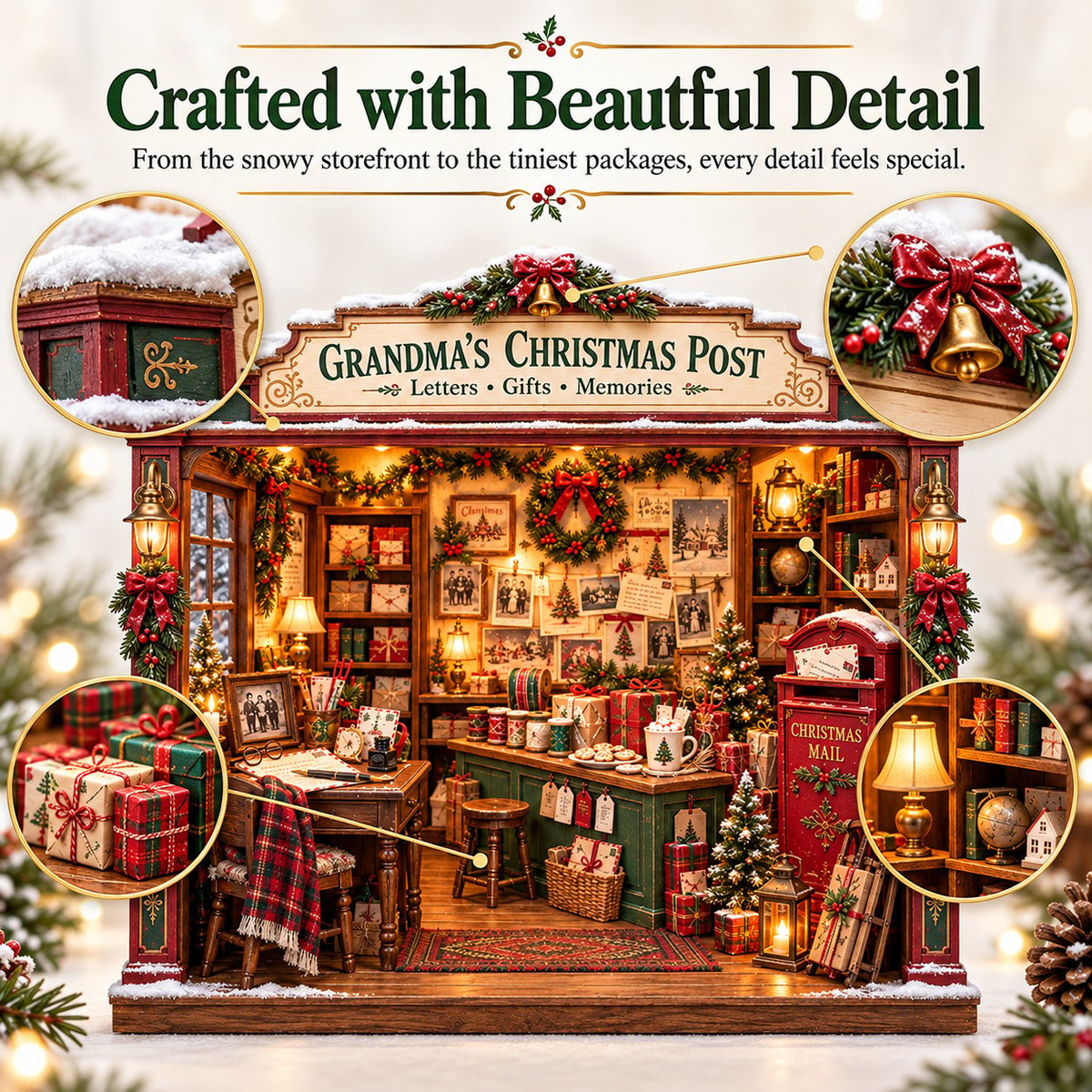 📮 Grandma’s Christmas Post DIY Miniature Kit 🎄 Cozy Vintage Holiday Scene