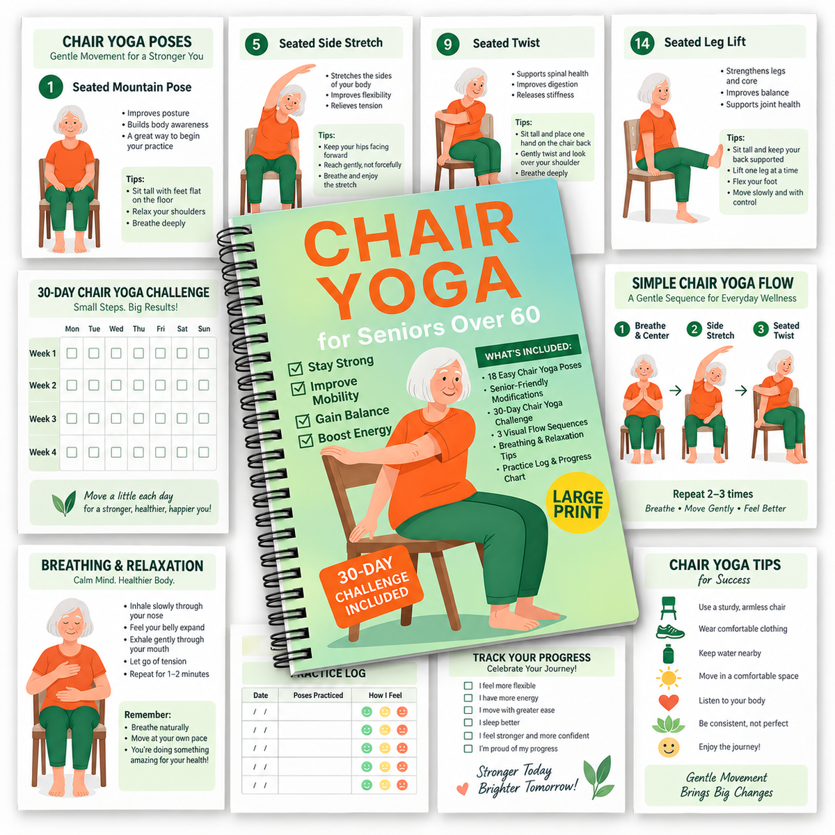 Chair Yoga for Seniors Over 60 – 40+ Gentle Exercises for Strength, Mobility & Balance