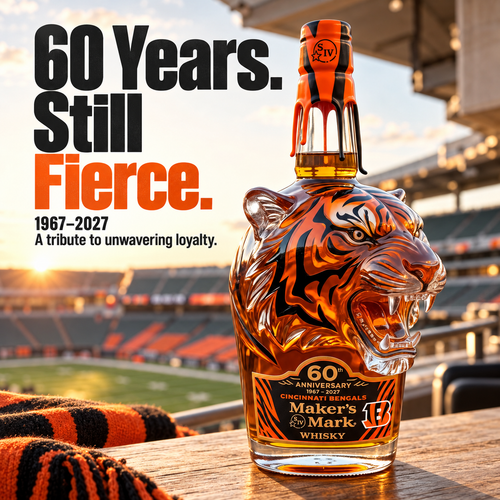 🐯The BENGALS×Maker's Mark 60TH ANNIVERSARY Special Edition Bourbon Bottle