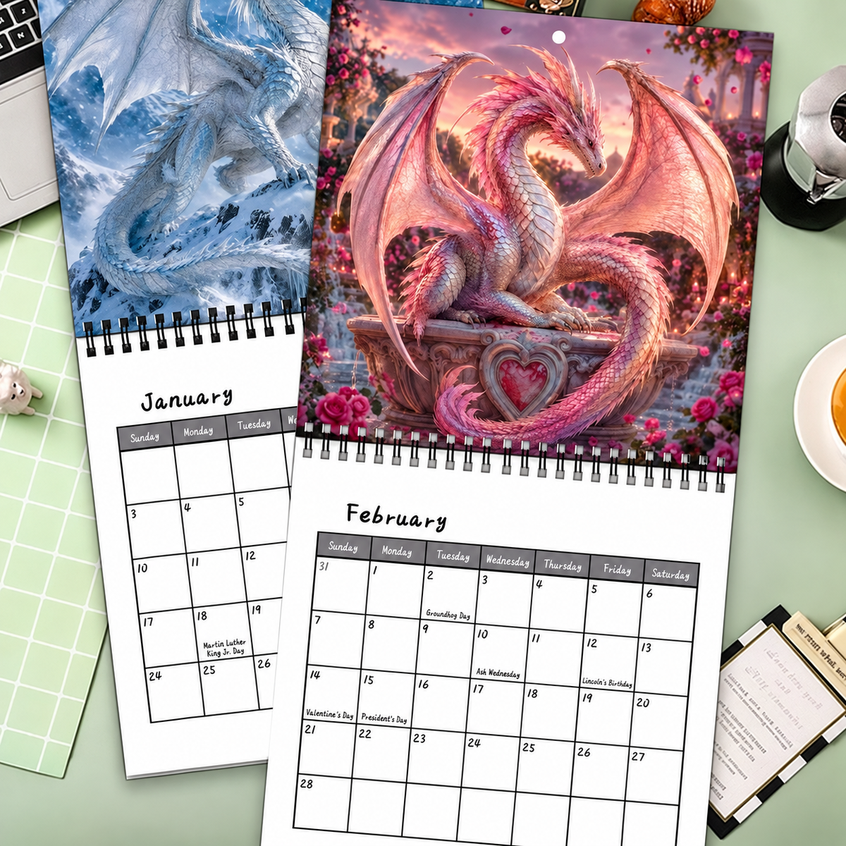 🐉 Dragons of a Higher World 2027 Wall Calendar – 12-Month Fantasy Dragon Art Calendar