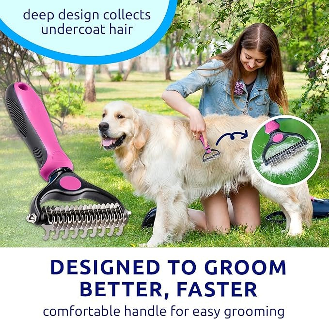 😻🐕🐾Professional Double-Sided Pet Grooming Rake