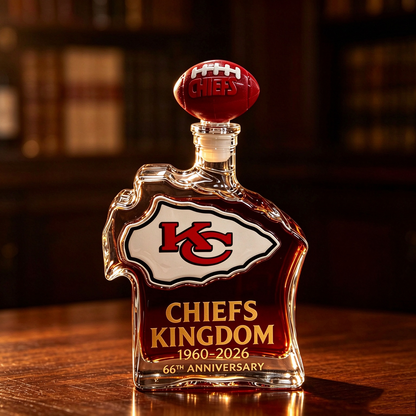 Chiefs Kingdom 66th Anniversary KC Helmet Whiskey Decanter