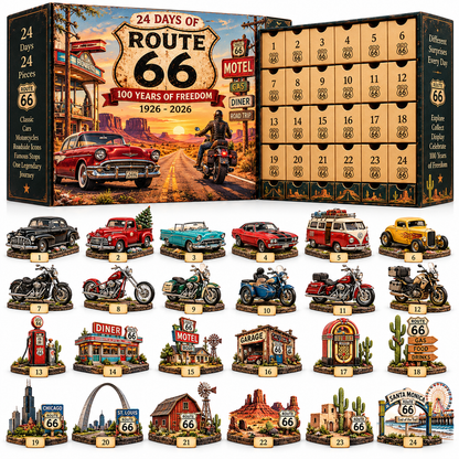 🏍️ Route 66 100th Anniversary – 24-Day Acrylic Collectibles Advent Calendar