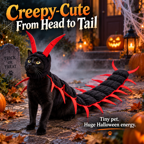 Halloween Centipede Pet Costume – Turn Your Dog or Cat Into a Creepy-Cute Crawling Centipede!