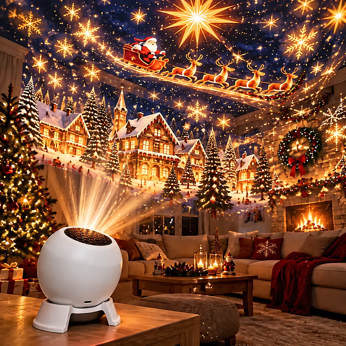 🎄 Magical Christmas Projection Night Light – Transform Any Room Into A Holiday Wonderland