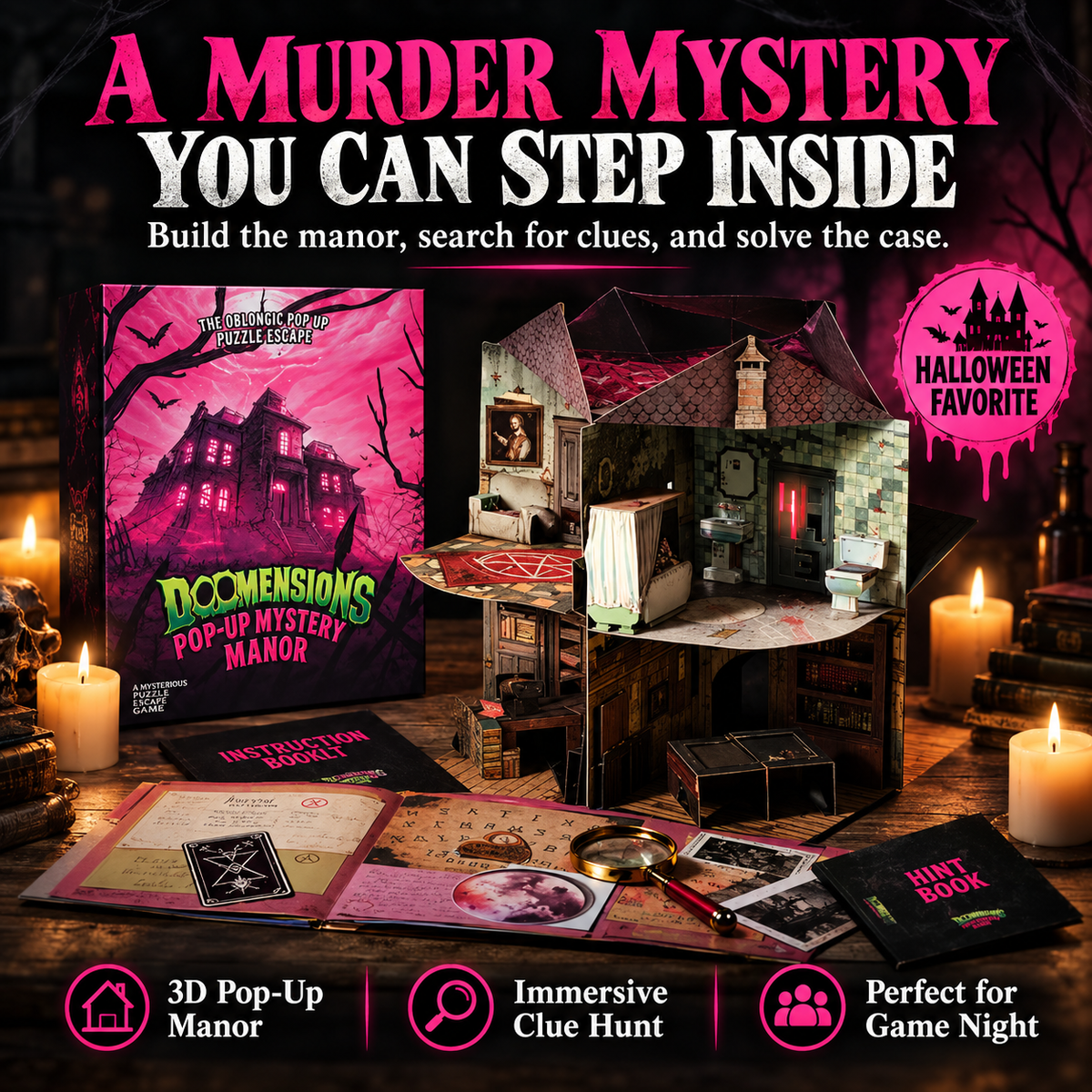 🔎 3D Pop-Up Mystery Manor – Immersive Murder Mystery Investigation Game