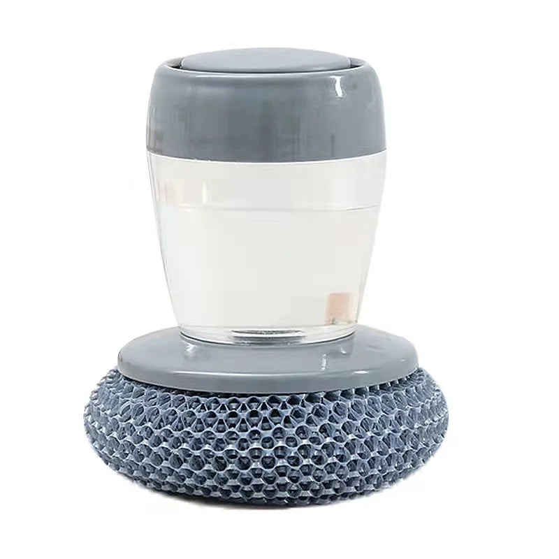 2-in-1 Soap Dispensing Dish Scrubber – Refillable Palm Brush for Kitchen Cleaning