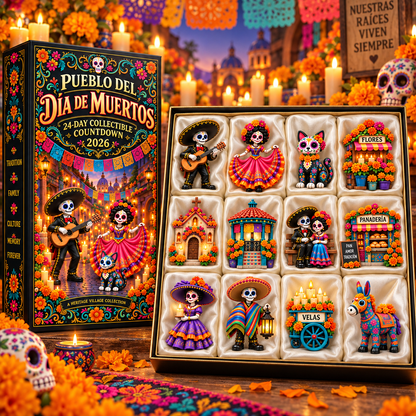 🏵 Day of the Dead Village 2026 – 24-Day Collectible Countdown Calendar with 24 Unique Miniatures