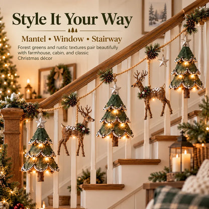 ⏰ LAST DAY 50% OFF - 🦌 Lighted Woodland Christmas Garland