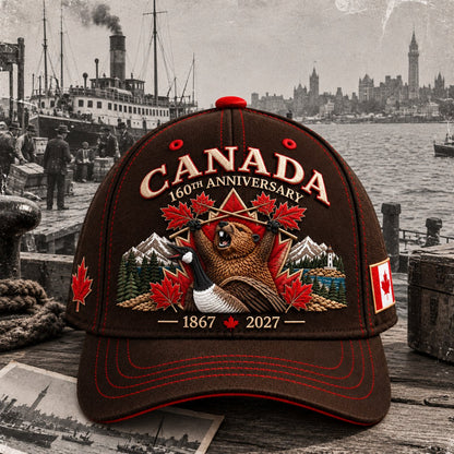 🔥 LAST DAY 45% OFF – 🍁 Canada 160th Anniversary Heritage Cap 1867–2027 | Premium Embroidery • 100% Cotton