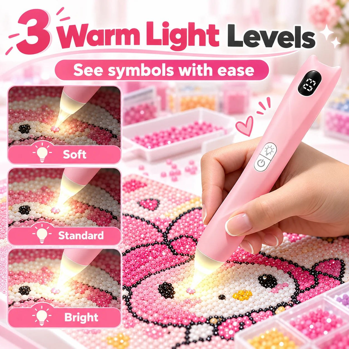 ✨ Electric Diamond Painting Pen with Light – Rechargeable & No Wax Needed!
