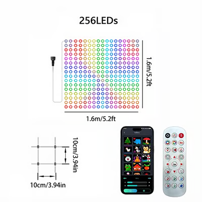 🎄✨ Smart Programmable RGB Pixel Net Lights – Animated Christmas Light Display 🌈