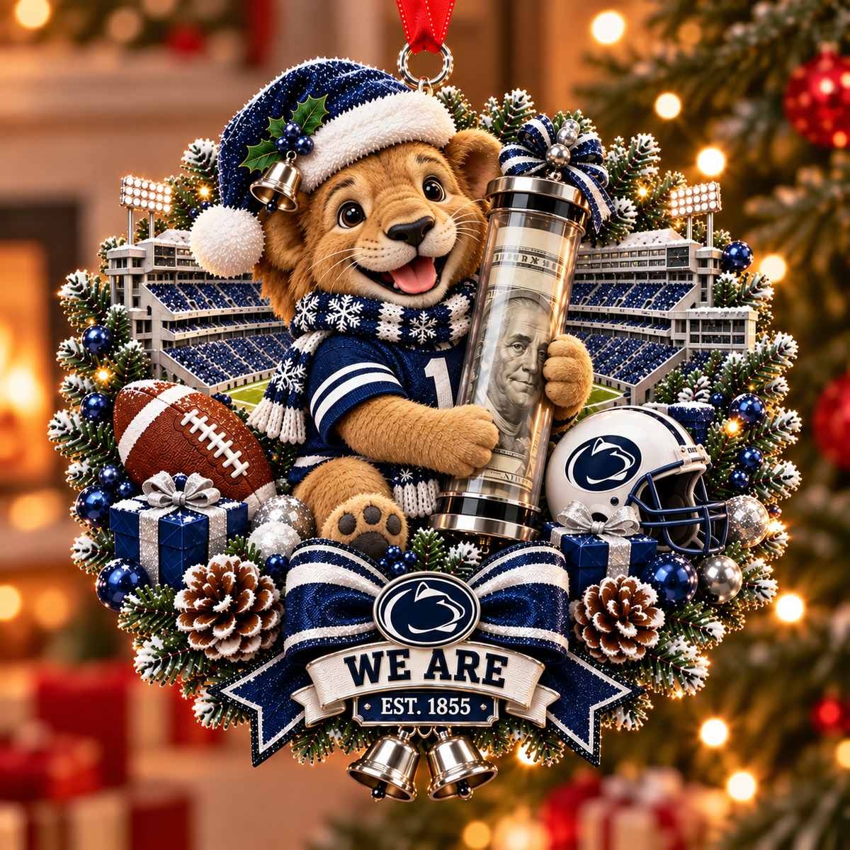 🏈🎄 College Football Money Surprise Ornament