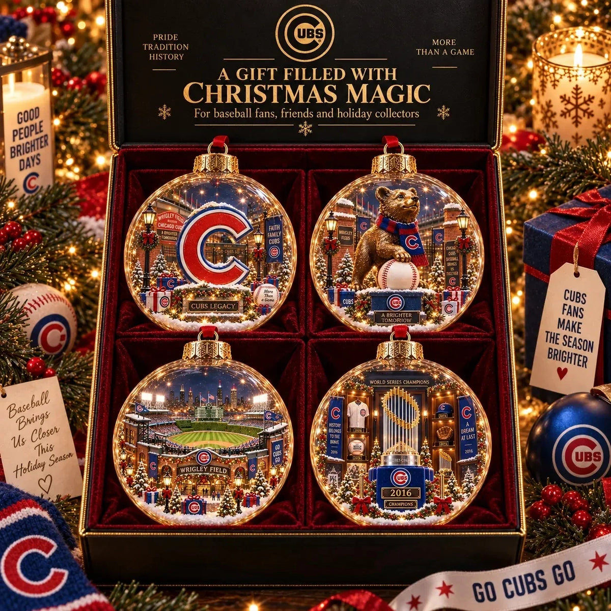 ⚾ Fly the W Light-Up Baseball Christmas Ornament | 8 Styles – 10