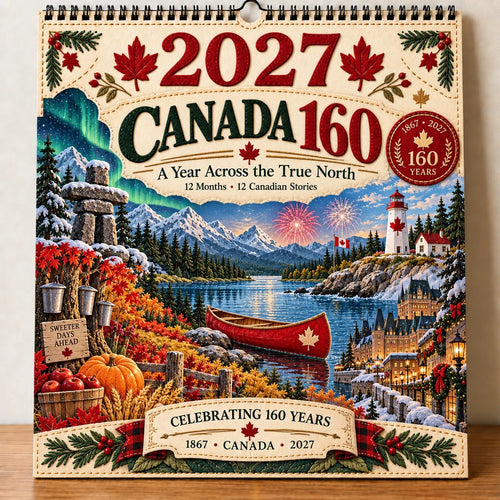🔥LAST DAY 33% OFF - 🇨🇦🍁 2027 Canada 160th Anniversary Wall Calendar 🍁🇨🇦