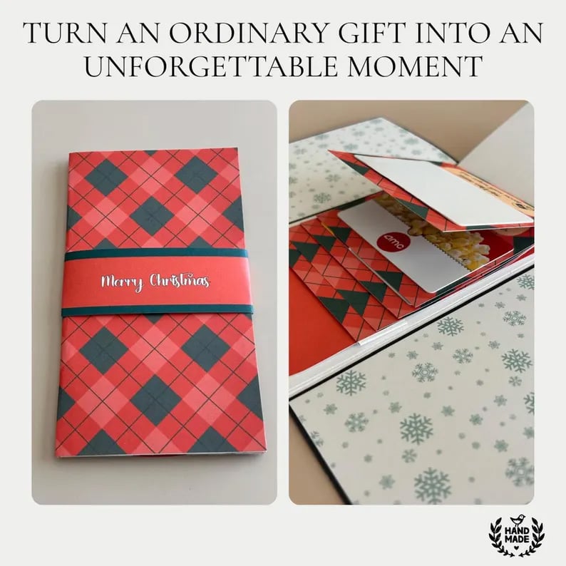 🎄 50% OFF – 4PCS Waterfall Christmas Gift Card Booklet | Fun Pull-Out Surprise 🎁✨